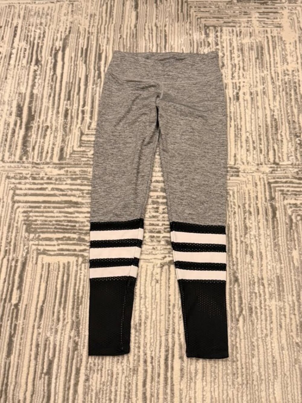 Unbranded women's small gray/black/white w/mesh leggings